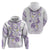 Polynesia Tribal Hoodie Lilac Plumeria Tentacles