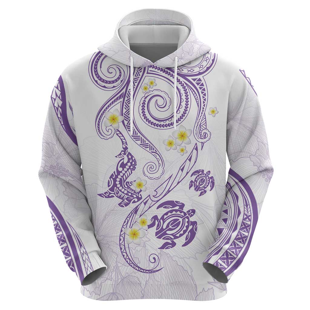 Polynesia Tribal Hoodie Lilac Plumeria Tentacles LT7 - Polynesian Pride