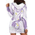 Polynesia Tribal Hoodie Dress Lilac Plumeria Tentacles