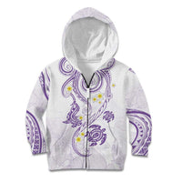 Polynesia Tribal Kid Hoodie Lilac Plumeria Tentacles LT7 Zip Hoodie Lilac - Polynesian Pride
