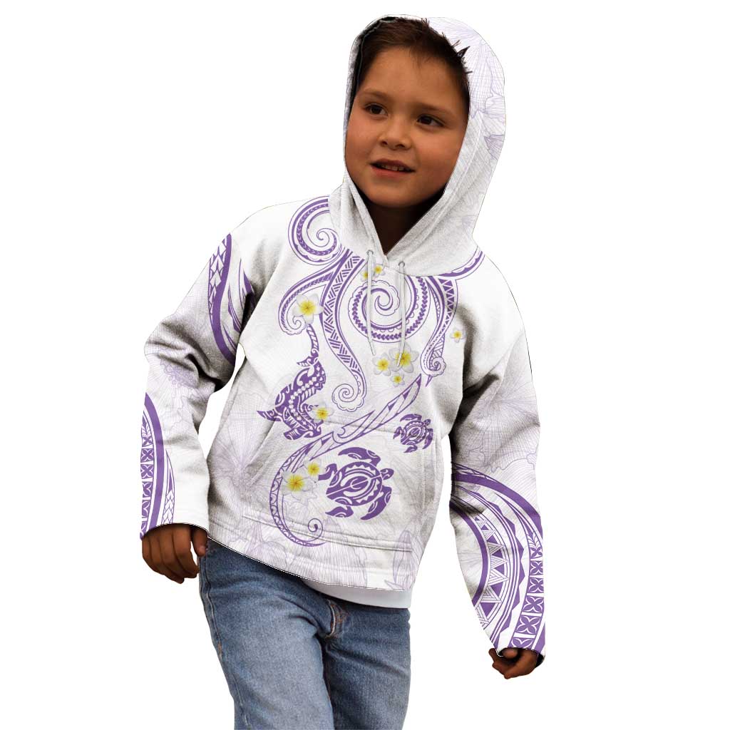 Polynesia Tribal Kid Hoodie Lilac Plumeria Tentacles LT7 - Polynesian Pride