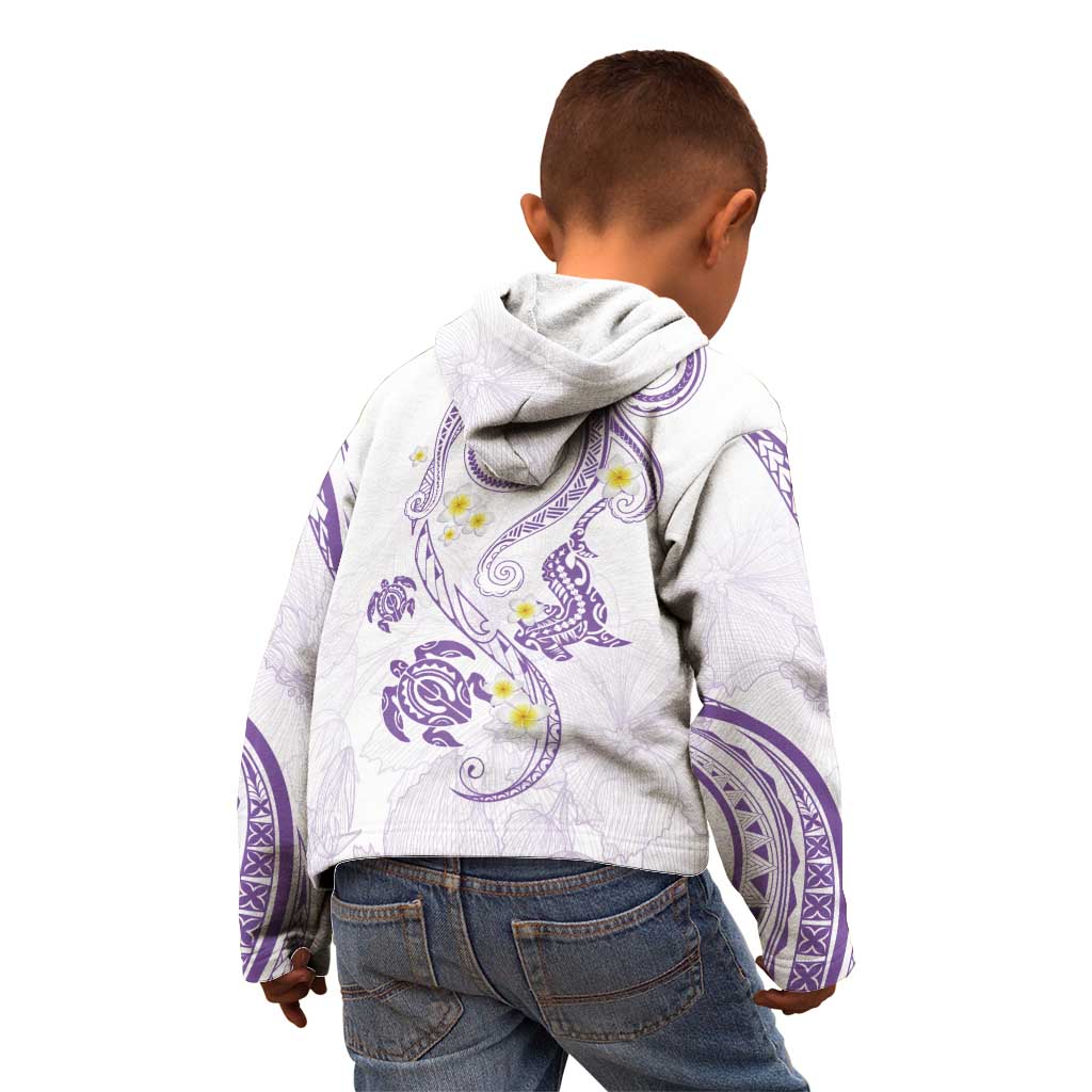 Polynesia Tribal Kid Hoodie Lilac Plumeria Tentacles LT7 - Polynesian Pride