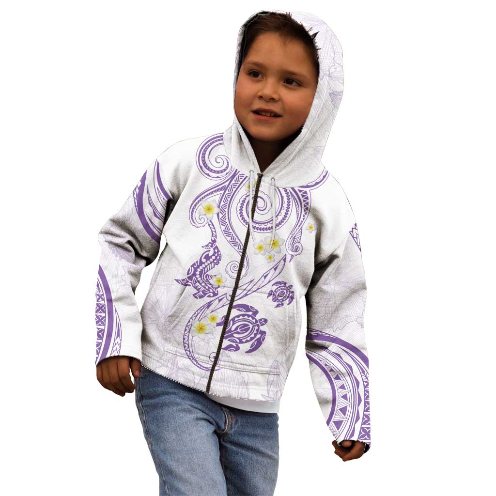 Polynesia Tribal Kid Hoodie Lilac Plumeria Tentacles LT7 - Polynesian Pride