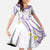 Polynesia Tribal Kid Short Sleeve Dress Lilac Plumeria Tentacles