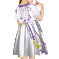 Polynesia Tribal Kid Short Sleeve Dress Lilac Plumeria Tentacles LT7 - Polynesian Pride