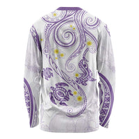 Polynesia Tribal Long Sleeve Shirt Lilac Plumeria Tentacles LT7 - Polynesian Pride