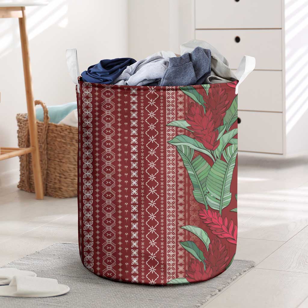 Women's Day Samoa Malu Tattoo Inspired Mix Teuila Laundry Basket Scarlet LT7 Scarlet - Polynesian Pride
