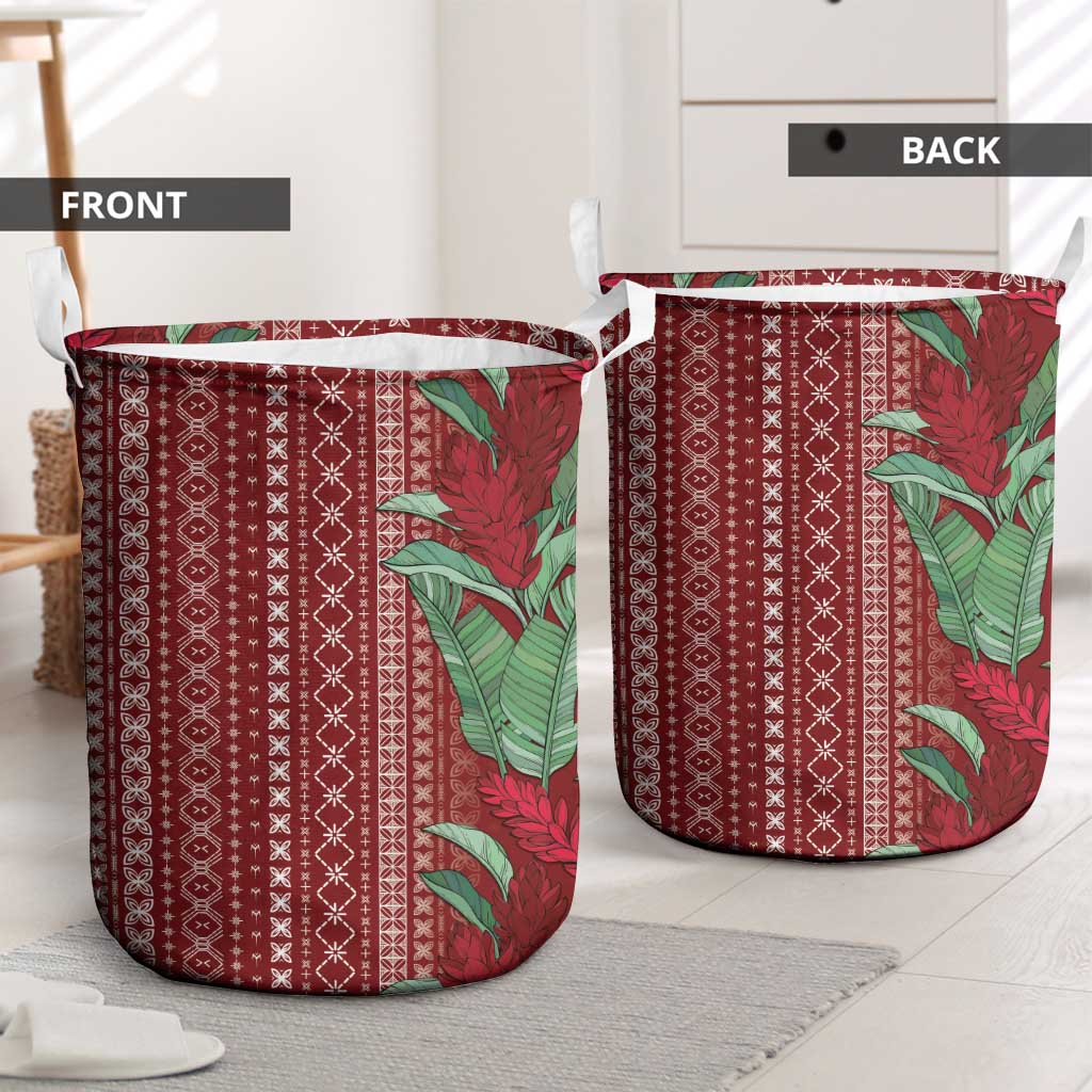 Women's Day Samoa Malu Tattoo Inspired Mix Teuila Laundry Basket Scarlet LT7 - Polynesian Pride