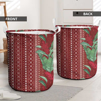 Women's Day Samoa Malu Tattoo Inspired Mix Teuila Laundry Basket Scarlet LT7 - Polynesian Pride