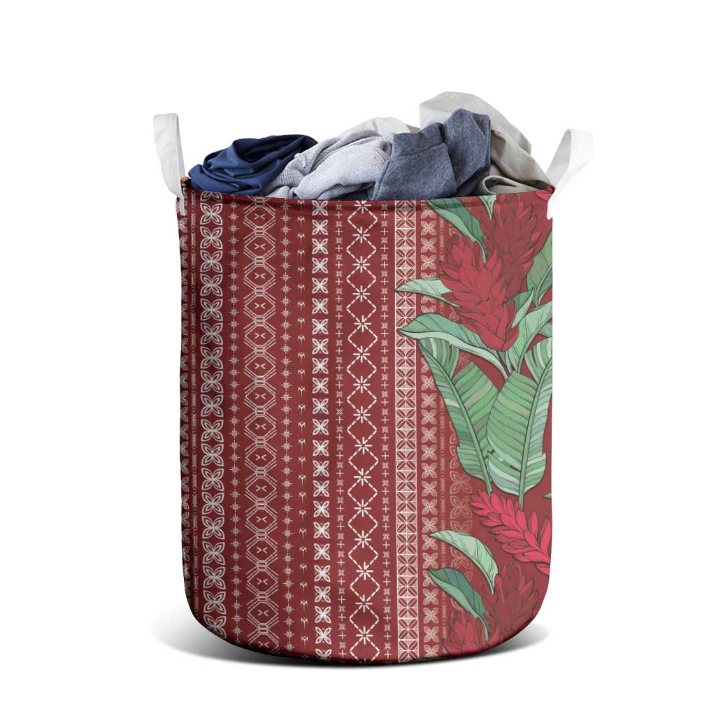 Women's Day Samoa Malu Tattoo Inspired Mix Teuila Laundry Basket Scarlet LT7 - Polynesian Pride