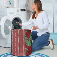 Women's Day Samoa Malu Tattoo Inspired Mix Teuila Laundry Basket Scarlet LT7 - Polynesian Pride
