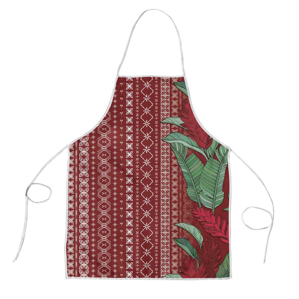Women's Day Samoa Malu Tattoo Inspired Mix Teuila Apron Scarlet LT7 Scarlet - Polynesian Pride