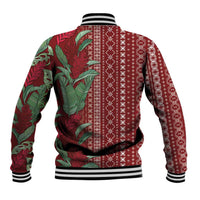 Women's Day Samoa Malu Tattoo Inspired Mix Teuila Baseball Jacket Scarlet LT7 - Polynesian Pride