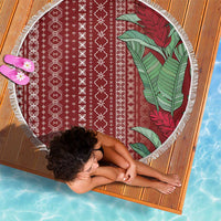 Women's Day Samoa Malu Tattoo Inspired Mix Teuila Beach Blanket Scarlet LT7 - Polynesian Pride