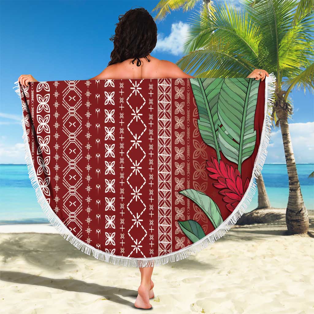 Women's Day Samoa Malu Tattoo Inspired Mix Teuila Beach Blanket Scarlet LT7 - Polynesian Pride