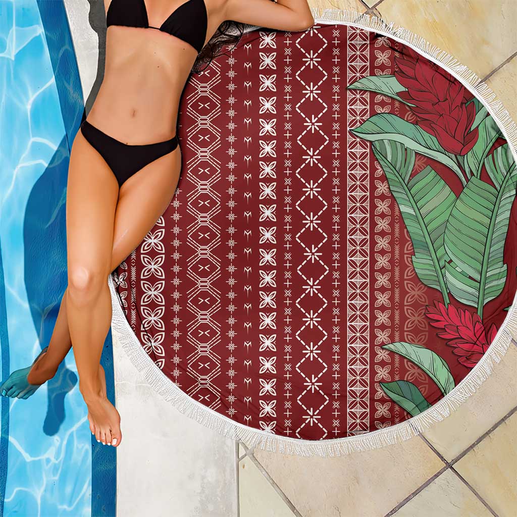 Women's Day Samoa Malu Tattoo Inspired Mix Teuila Beach Blanket Scarlet LT7 - Polynesian Pride