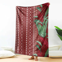 Women's Day Samoa Malu Tattoo Inspired Mix Teuila Blanket Scarlet LT7 - Polynesian Pride
