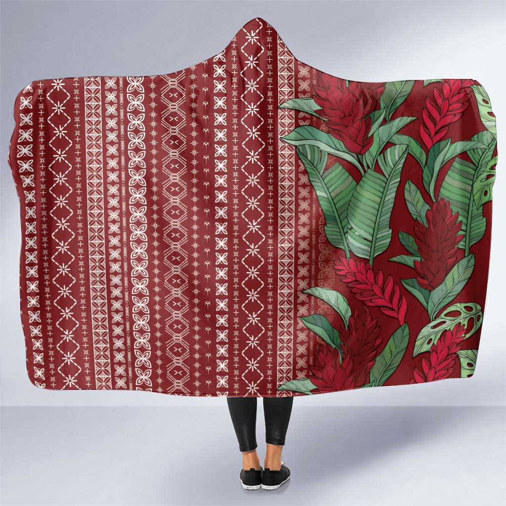 Women's Day Samoa Malu Tattoo Inspired Mix Teuila Hooded Blanket Scarlet LT7 One Size Scarlet - Polynesian Pride