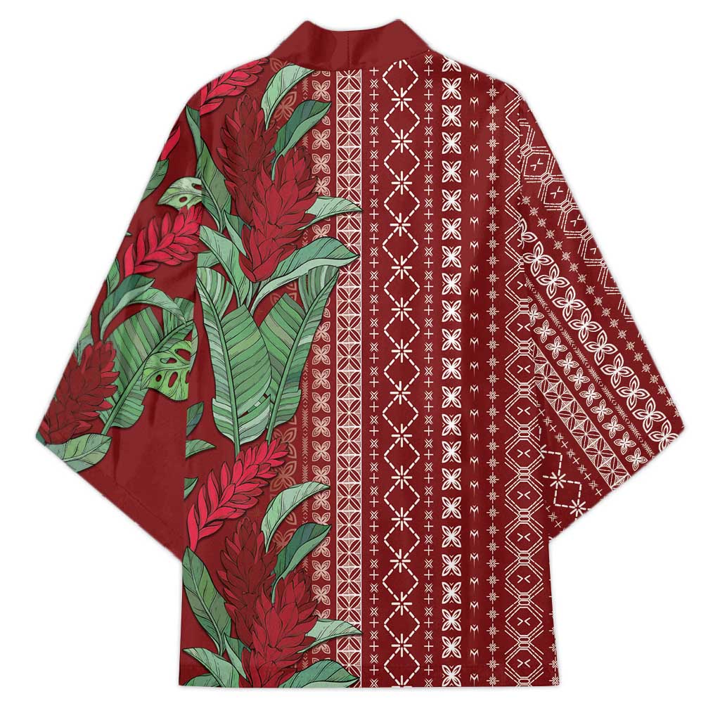 Women's Day Samoa Malu Tattoo Inspired Mix Teuila Kimono Scarlet LT7 - Polynesian Pride