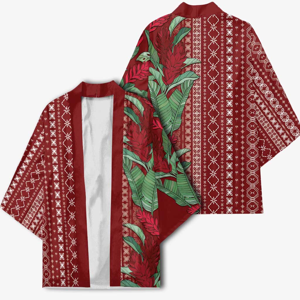 Women's Day Samoa Malu Tattoo Inspired Mix Teuila Kimono Scarlet LT7 - Polynesian Pride