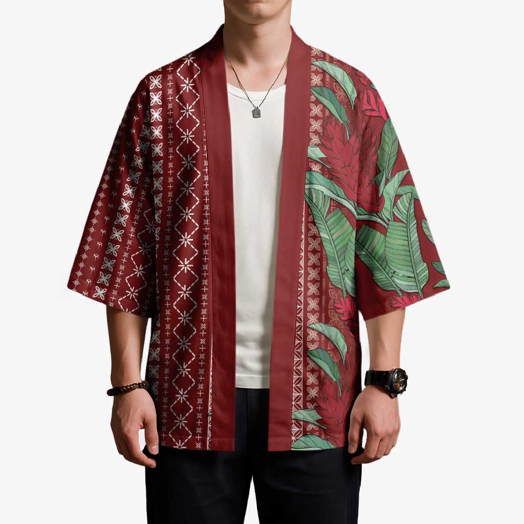 Women's Day Samoa Malu Tattoo Inspired Mix Teuila Kimono Scarlet LT7 - Polynesian Pride