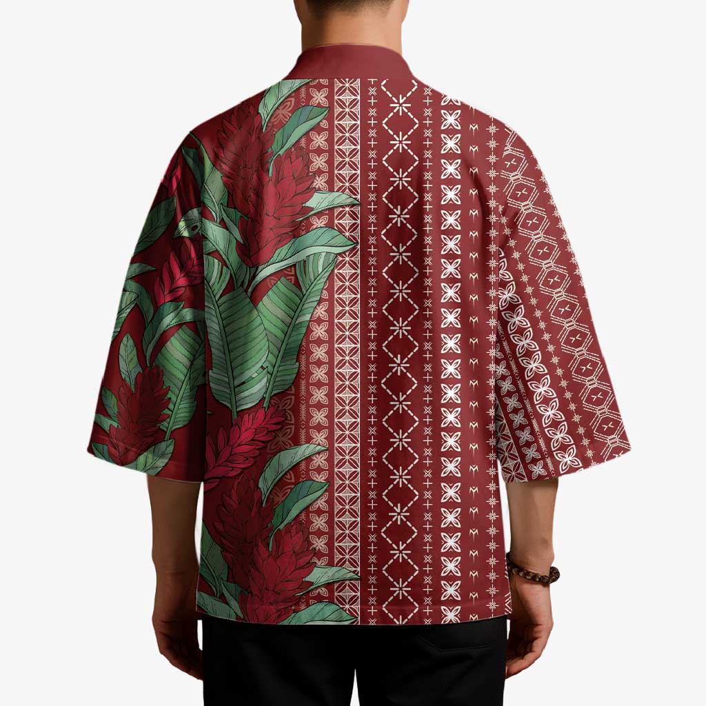 Women's Day Samoa Malu Tattoo Inspired Mix Teuila Kimono Scarlet LT7 - Polynesian Pride