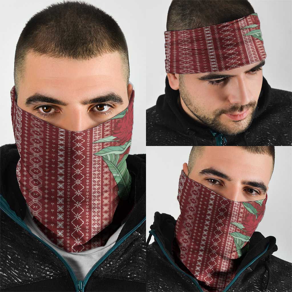 Women's Day Samoa Malu Tattoo Inspired Mix Teuila Neck Gaiter Scarlet LT7 - Polynesian Pride