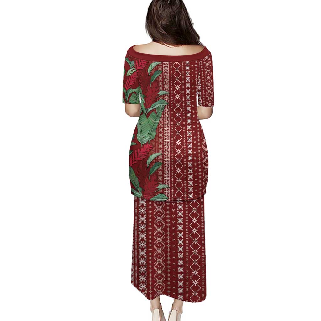 Women's Day Samoa Malu Tattoo Inspired Mix Teuila Puletasi Scarlet LT7 - Polynesian Pride