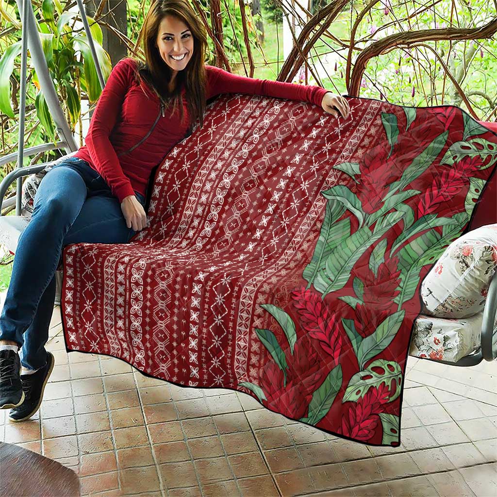 Women's Day Samoa Malu Tattoo Inspired Mix Teuila Quilt Scarlet LT7 - Polynesian Pride