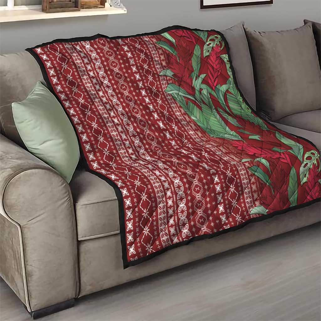 Women's Day Samoa Malu Tattoo Inspired Mix Teuila Quilt Scarlet LT7 - Polynesian Pride