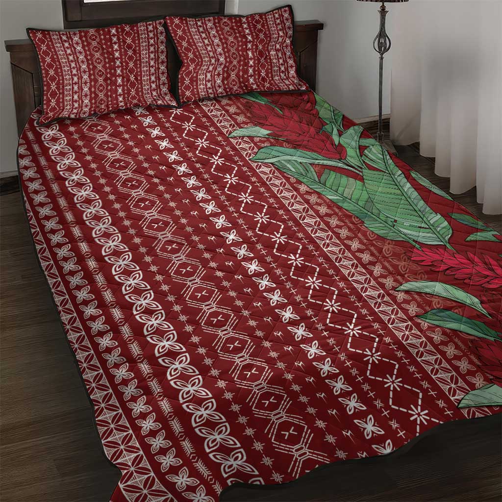 Women's Day Samoa Malu Tattoo Inspired Mix Teuila Quilt Bed Set Scarlet LT7 Scarlet - Polynesian Pride