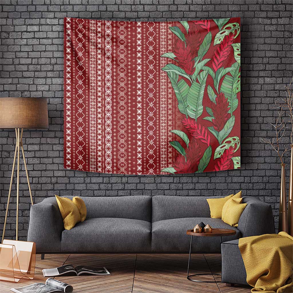 Women's Day Samoa Malu Tattoo Inspired Mix Teuila Tapestry Scarlet LT7 Scarlet - Polynesian Pride