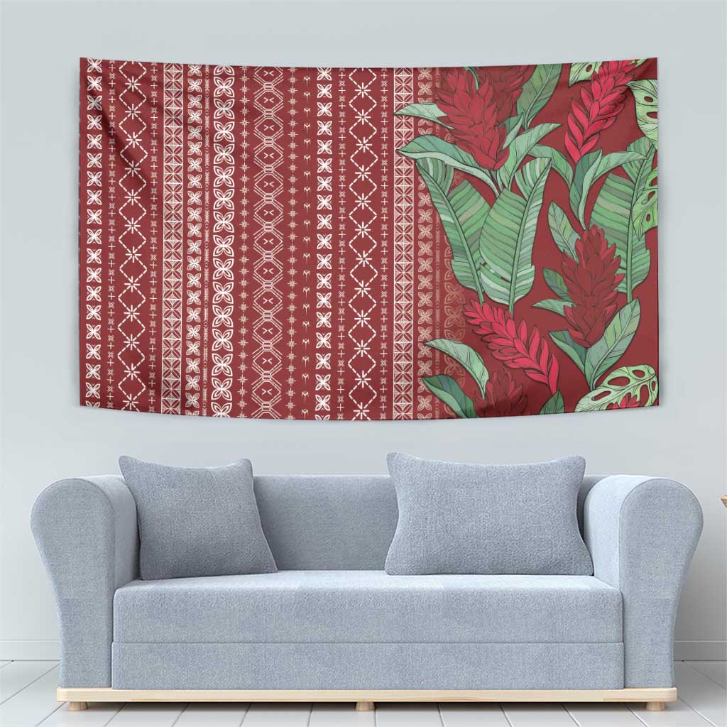 Women's Day Samoa Malu Tattoo Inspired Mix Teuila Tapestry Scarlet LT7 - Polynesian Pride