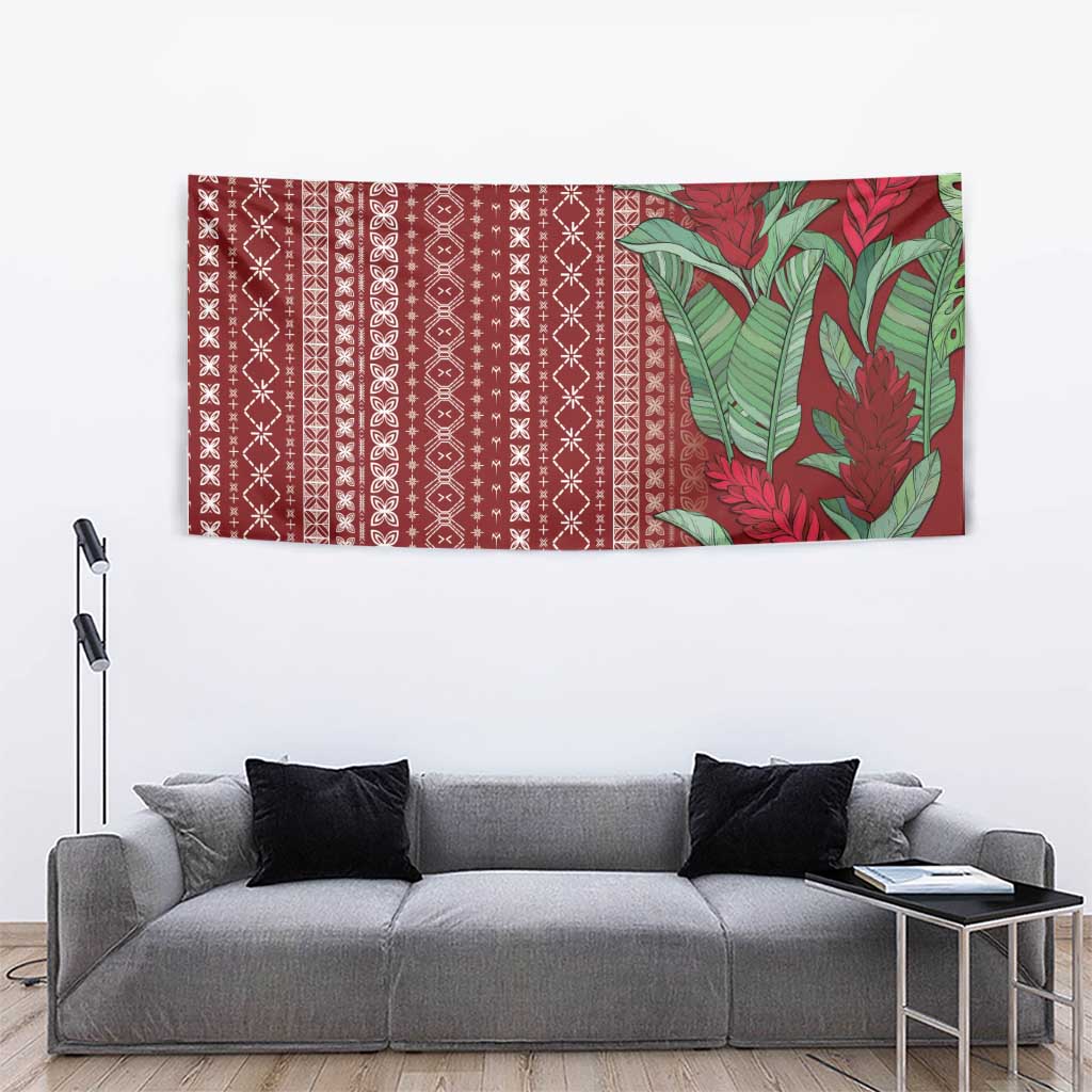 Women's Day Samoa Malu Tattoo Inspired Mix Teuila Tapestry Scarlet LT7 - Polynesian Pride