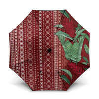 Women's Day Samoa Malu Tattoo Inspired Mix Teuila Umbrella Scarlet LT7 One Size Folded 11.42 inch Opened Diameter 37.4 inch Scarlet - Polynesian Pride