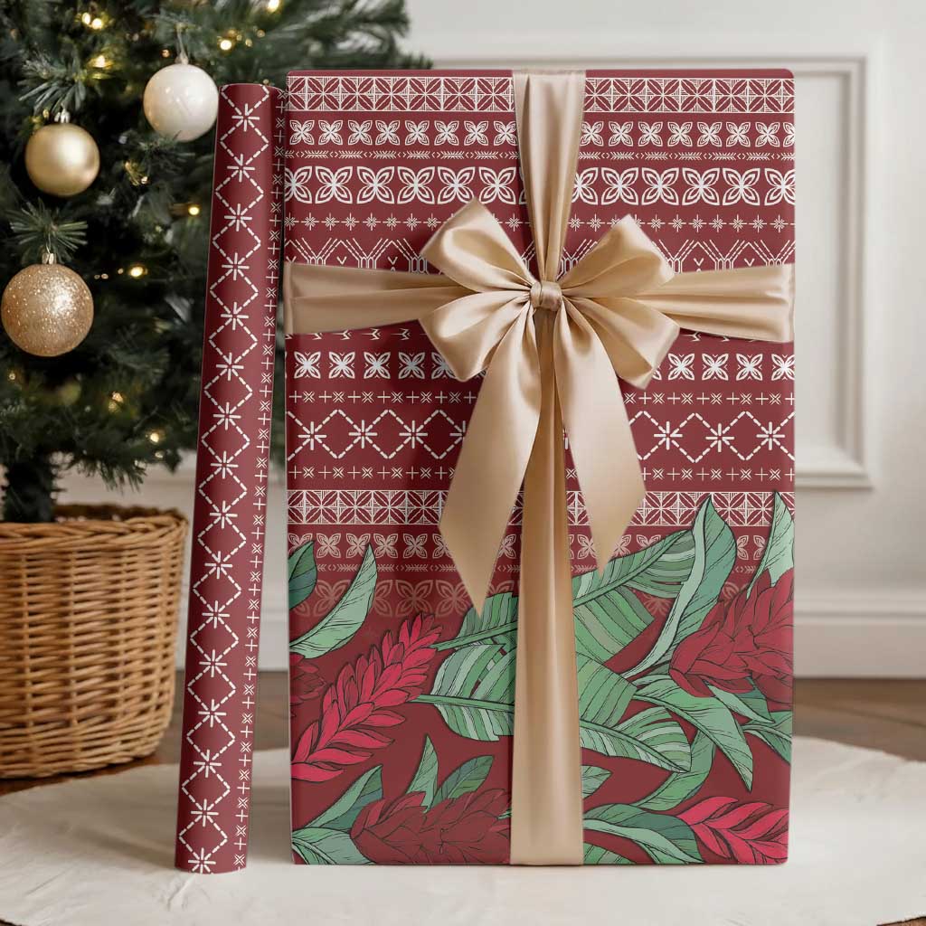 Women's Day Samoa Malu Tattoo Inspired Mix Teuila Wrapping Paper Scarlet LT7 - Polynesian Pride
