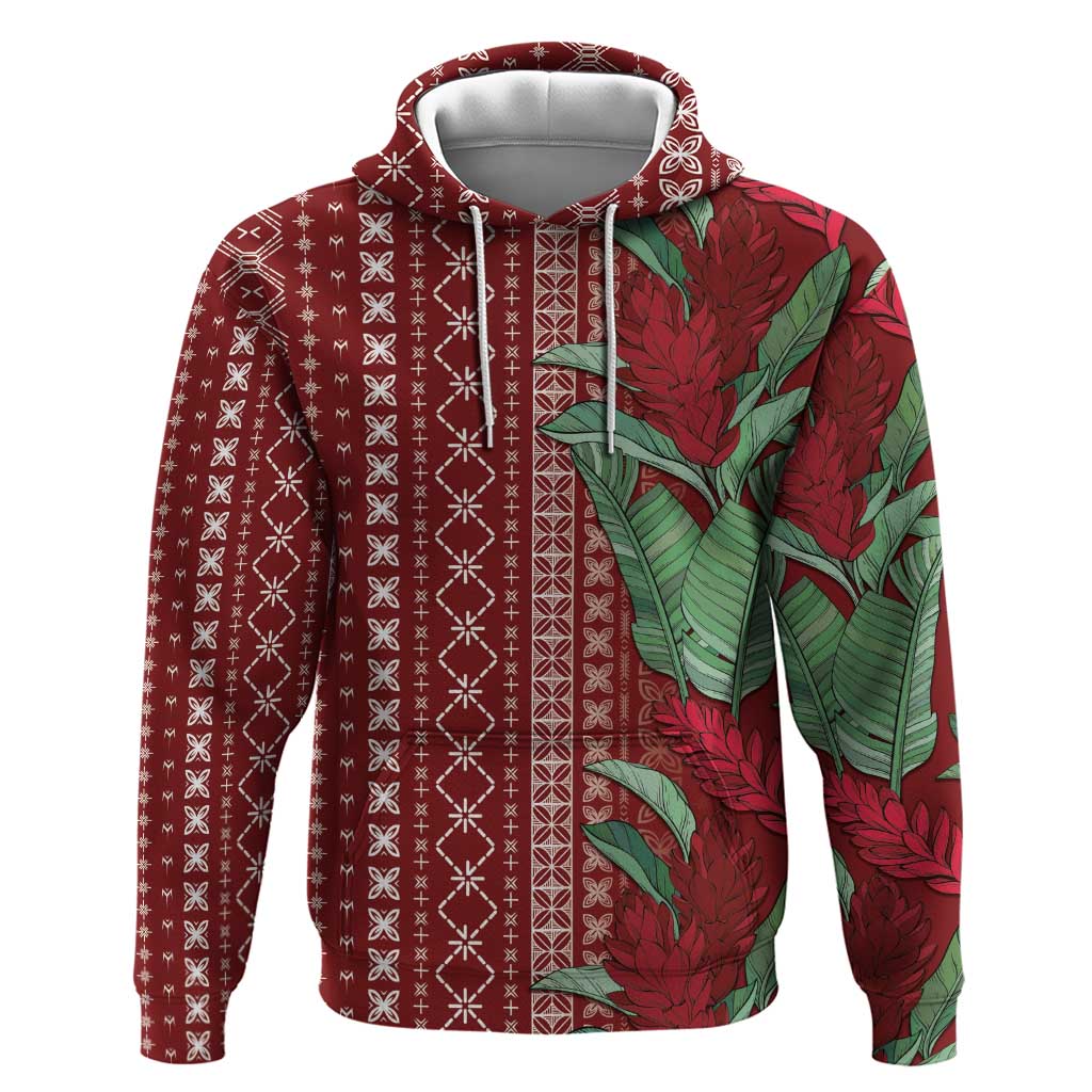 Women's Day Samoa Malu Tattoo Inspired Mix Teuila Zip Hoodie Scarlet LT7 Pullover Hoodie Scarlet - Polynesian Pride