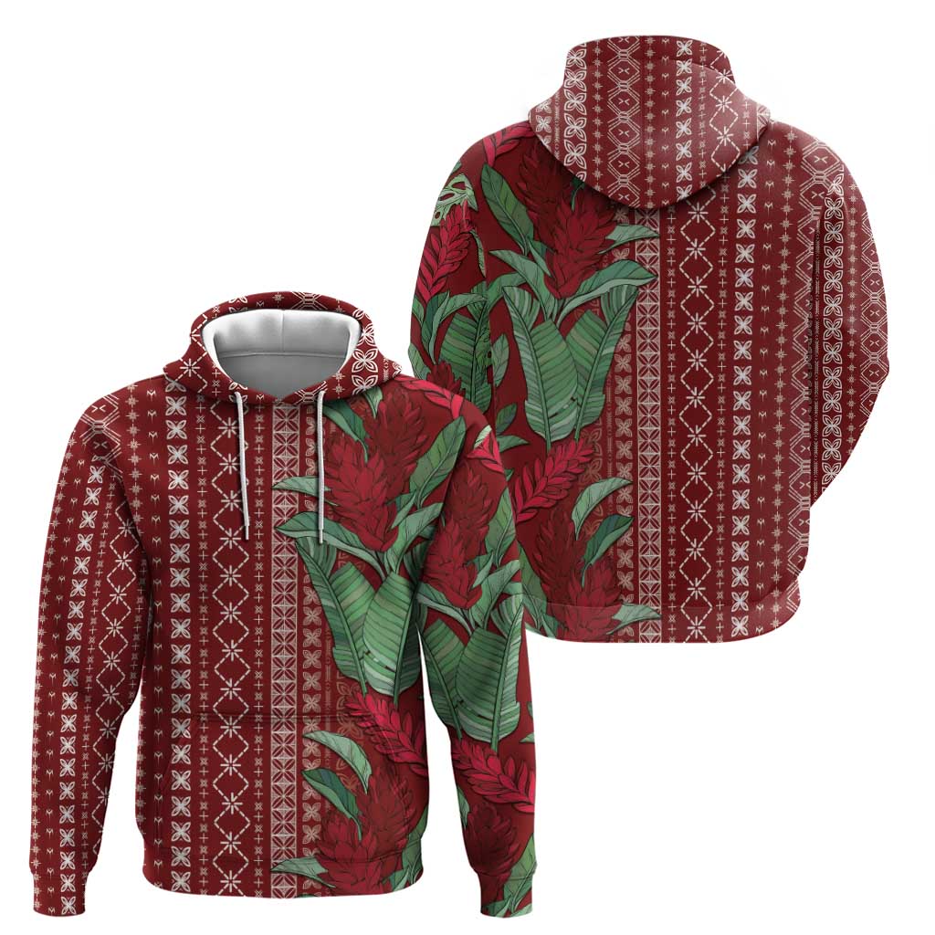 Women's Day Samoa Malu Tattoo Inspired Mix Teuila Zip Hoodie Scarlet LT7 - Polynesian Pride