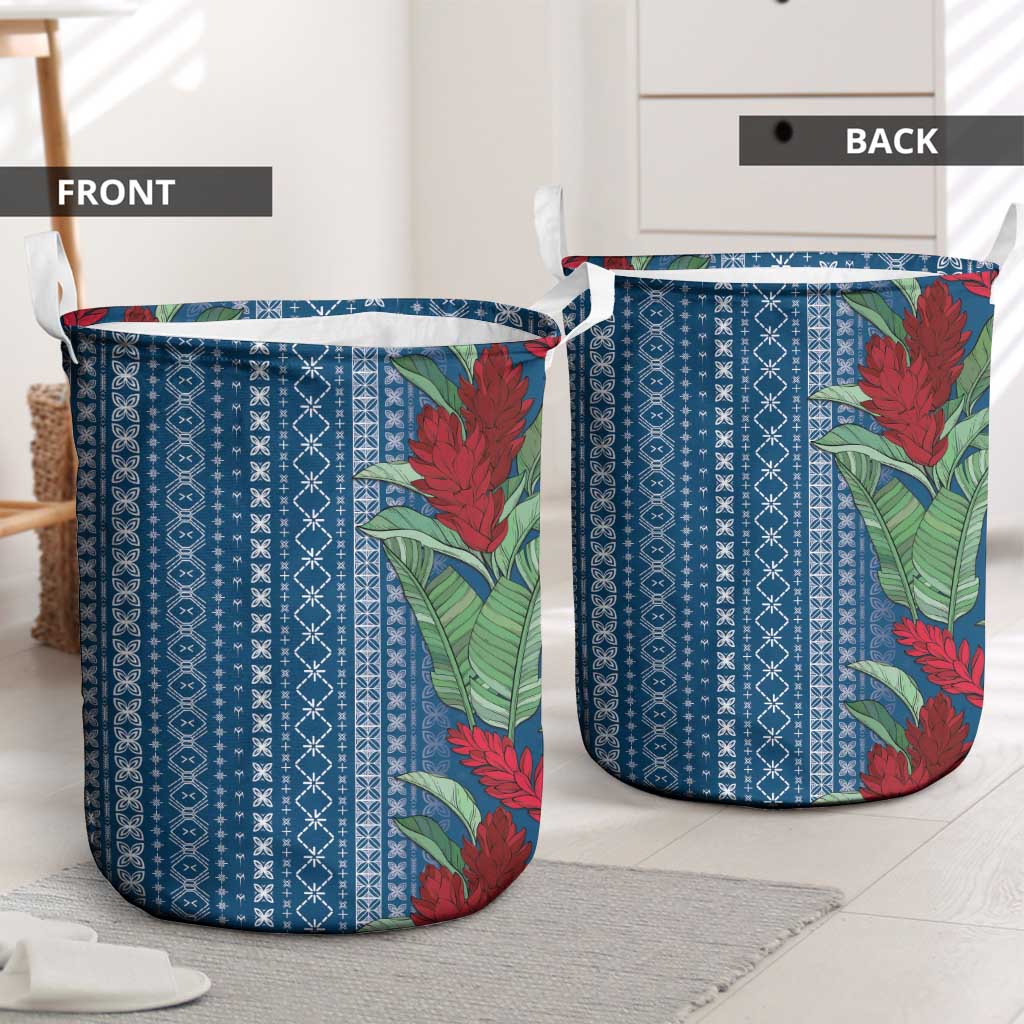 Women's Day Samoa Malu Tattoo Inspired Mix Teuila Laundry Basket Royal Blue LT7 - Polynesian Pride