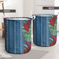 Women's Day Samoa Malu Tattoo Inspired Mix Teuila Laundry Basket Royal Blue LT7 - Polynesian Pride