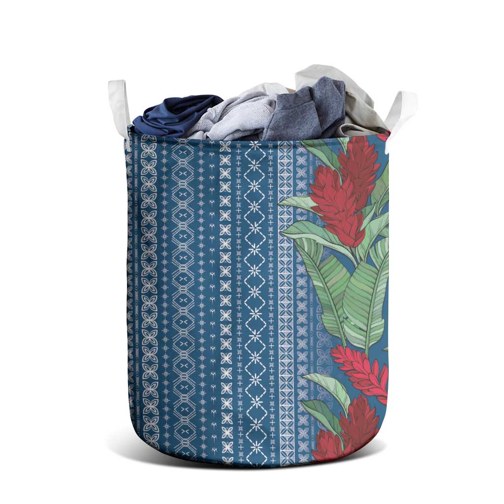 Women's Day Samoa Malu Tattoo Inspired Mix Teuila Laundry Basket Royal Blue LT7 - Polynesian Pride
