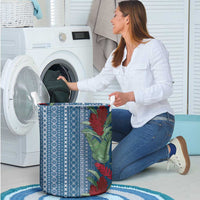 Women's Day Samoa Malu Tattoo Inspired Mix Teuila Laundry Basket Royal Blue LT7 - Polynesian Pride