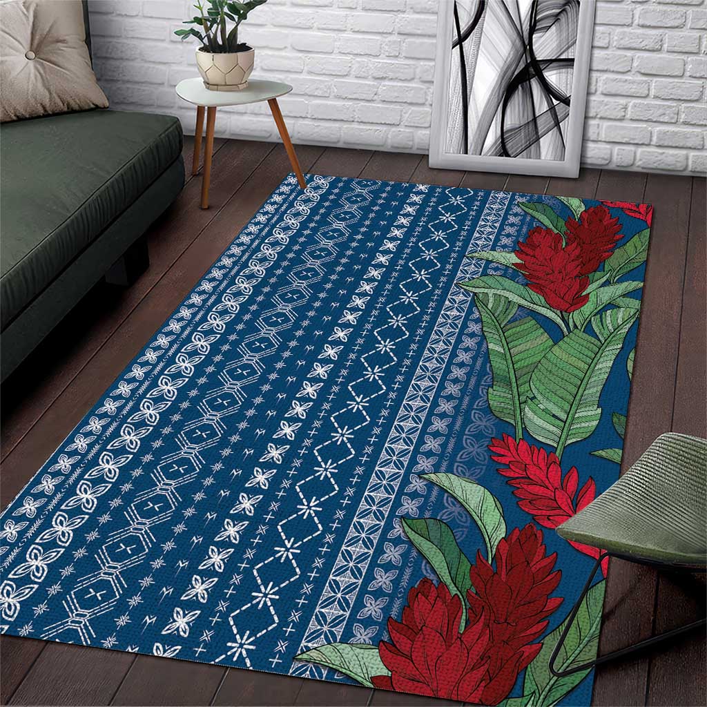Women's Day Samoa Malu Tattoo Inspired Mix Teuila Area Rug Royal Blue LT7 Royal Blue - Polynesian Pride