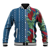 Women's Day Samoa Malu Tattoo Inspired Mix Teuila Baseball Jacket Royal Blue LT7 Unisex Royal Blue - Polynesian Pride