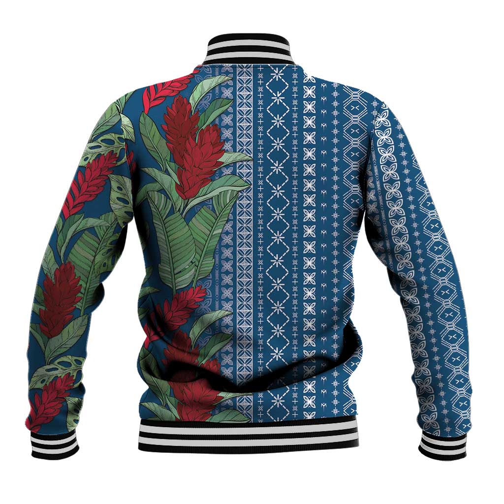 Women's Day Samoa Malu Tattoo Inspired Mix Teuila Baseball Jacket Royal Blue LT7 - Polynesian Pride