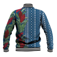 Women's Day Samoa Malu Tattoo Inspired Mix Teuila Baseball Jacket Royal Blue LT7 - Polynesian Pride