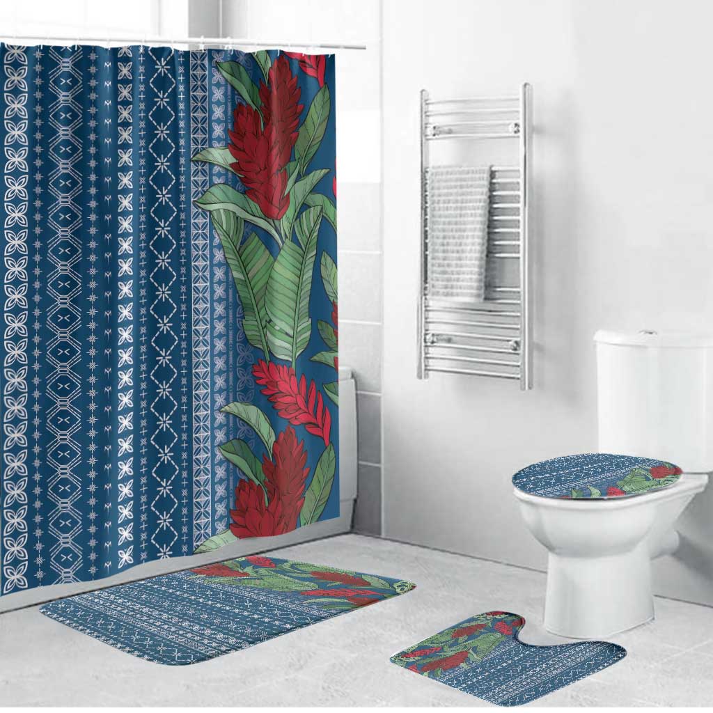 Women's Day Samoa Malu Tattoo Inspired Mix Teuila Bathroom Set Royal Blue LT7 Bathroom Set (4 pcs) Royal Blue - Polynesian Pride