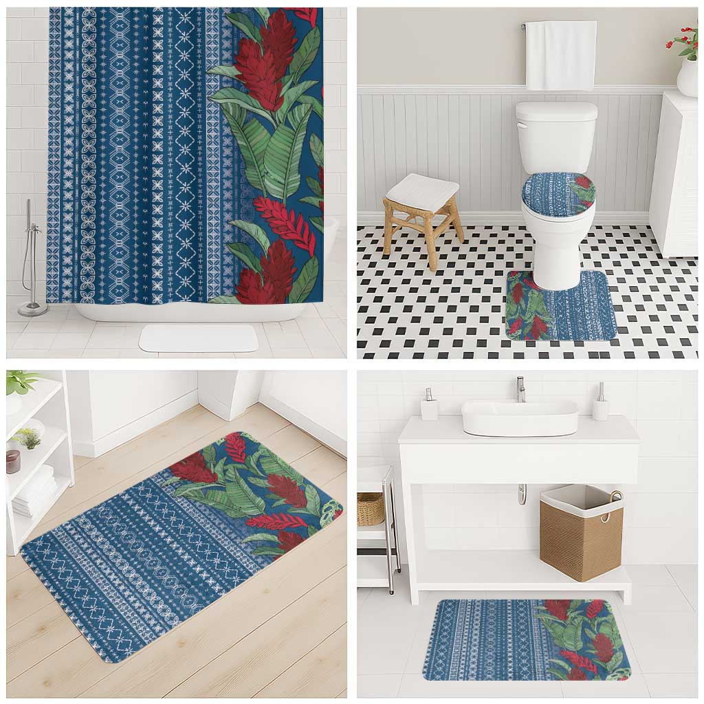 Women's Day Samoa Malu Tattoo Inspired Mix Teuila Bathroom Set Royal Blue LT7 - Polynesian Pride