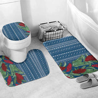 Women's Day Samoa Malu Tattoo Inspired Mix Teuila Bathroom Set Royal Blue LT7 Mat Set Only (3 pcs) One Size Royal Blue - Polynesian Pride
