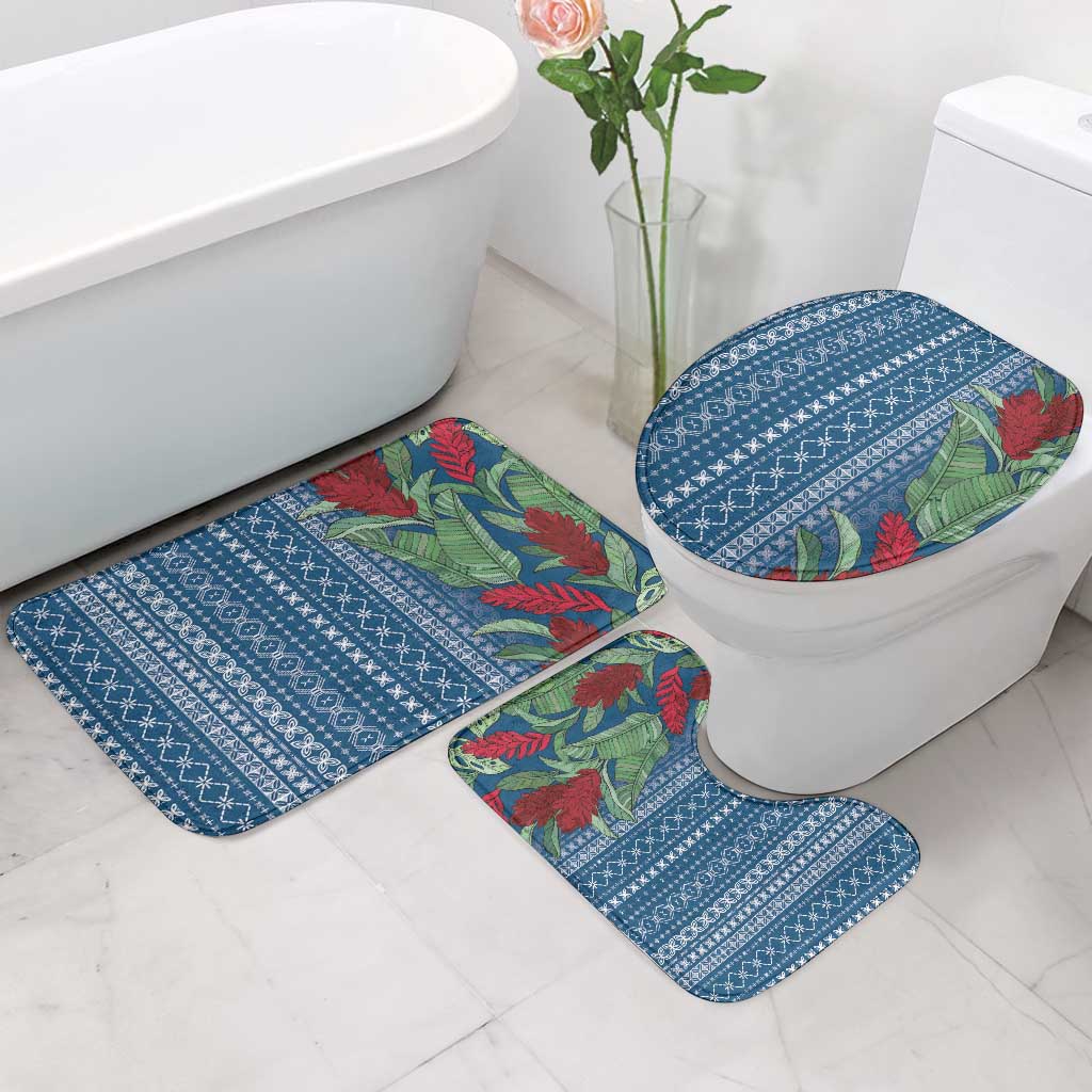 Women's Day Samoa Malu Tattoo Inspired Mix Teuila Bathroom Set Royal Blue LT7 - Polynesian Pride